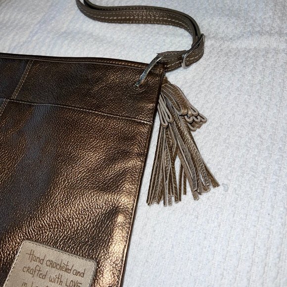 BRIGHTON PEWTER HAND CROCHETED SHOULDER BAG - Picture 10 of 16